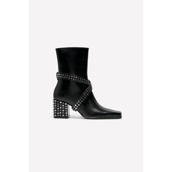 ZARA LEATHER STUDDED HEEL ANKLE BOOTS LUDOVIC DE SAINT SERNIN X ZARA - Picture 2 of 5